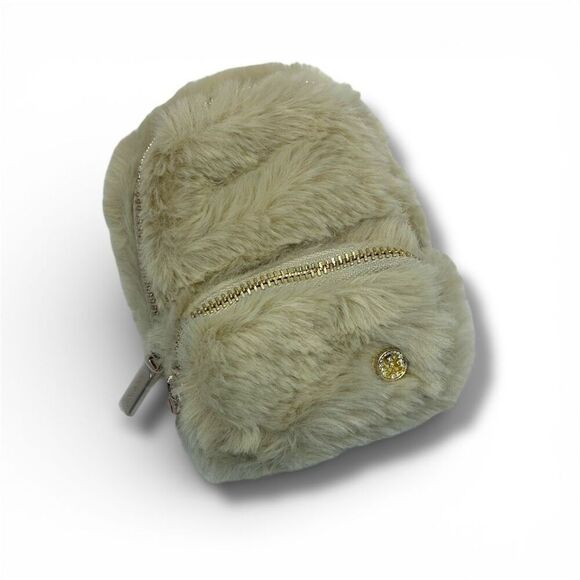 lululemon athletica Handbags - Lululemon NWT Everywhere Backpack Nano Plush Fleece in Natural Ivory/Gold One Si